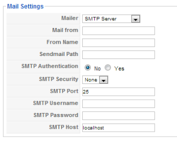 Utixo | SMTP mail settings